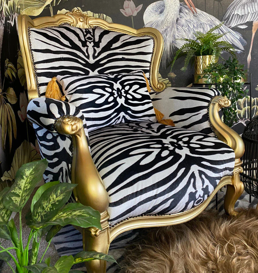Avalana Bold Zebra Shimmer Velvet Fabric - Image 3