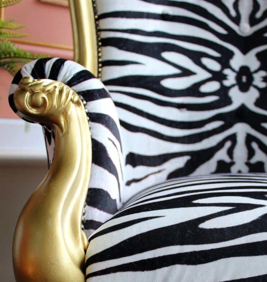 Avalana Bold Zebra Shimmer Velvet Fabric - Image 4