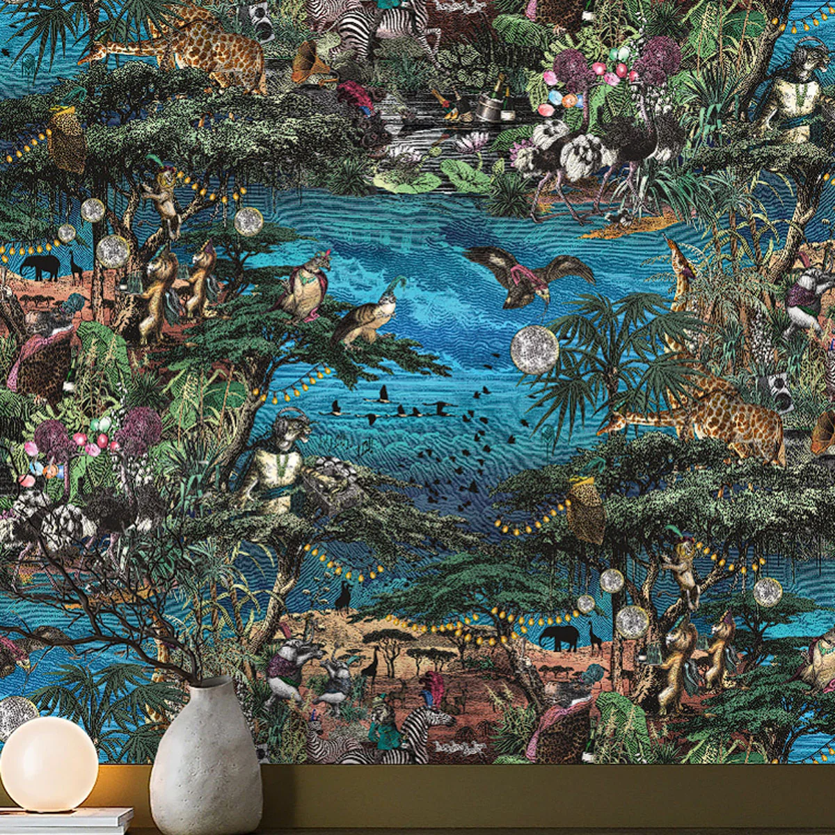 Brand McKenzie Club Safari Wallpaper - Lagoon - Image 2