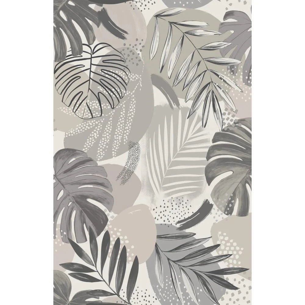 Brand McKenzie Abstract Jungle Putty Grey Wallpaper - Image 3