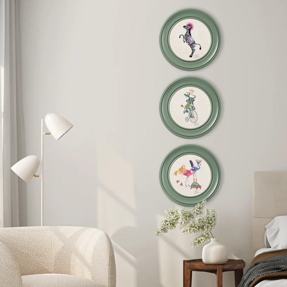 Brand McKenzie Balancing Act Elliot Framed Round Art Print with Chalk White Background - Image 6