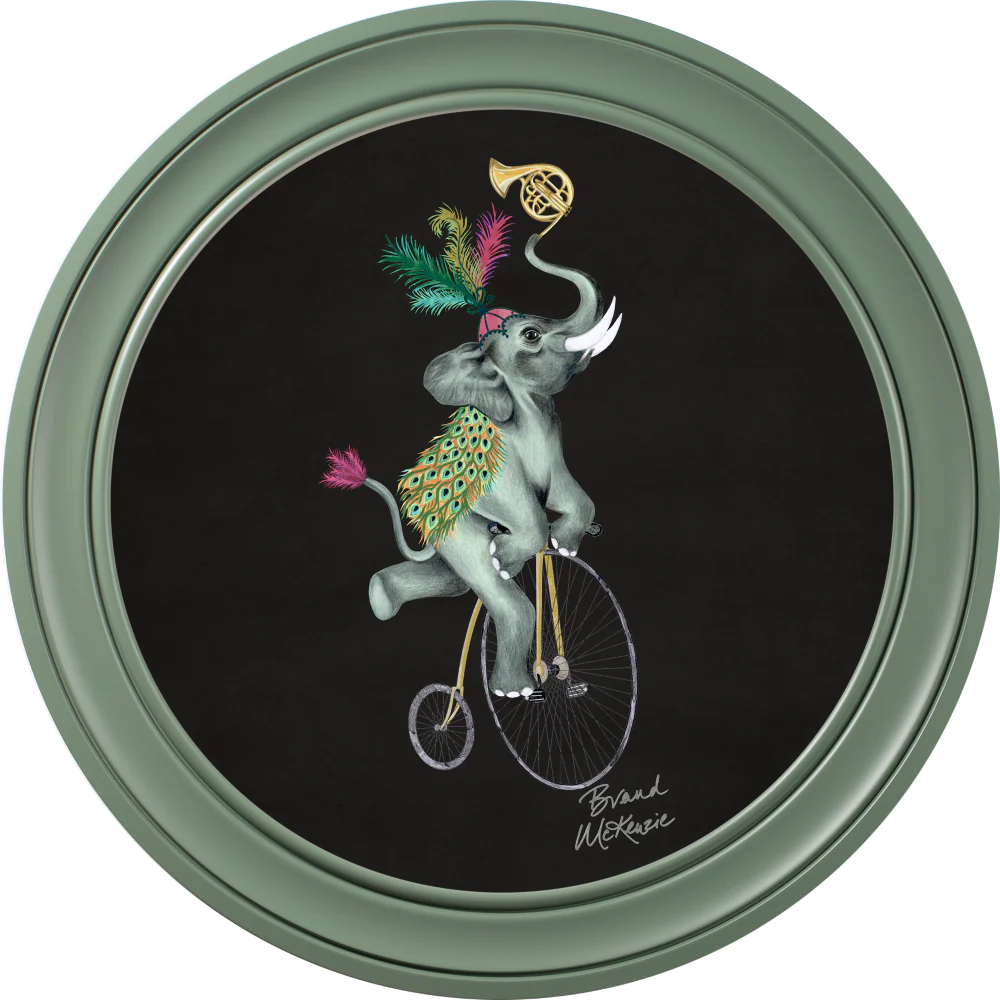 Brand McKenzie Balancing Act Elliot Framed Round Art Print with Charcoal Black Background - Image 10