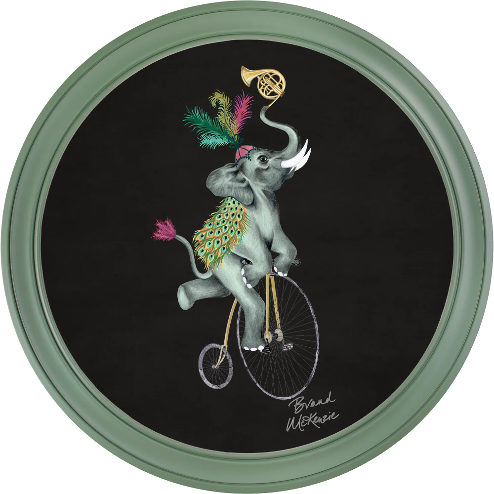 Brand McKenzie Balancing Act Elliot Framed Round Art Print with Charcoal Black Background - Image 14