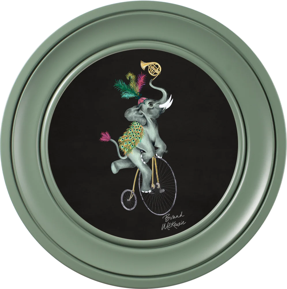 Brand McKenzie Balancing Act Elliot Framed Round Art Print with Charcoal Black Background - Image 4