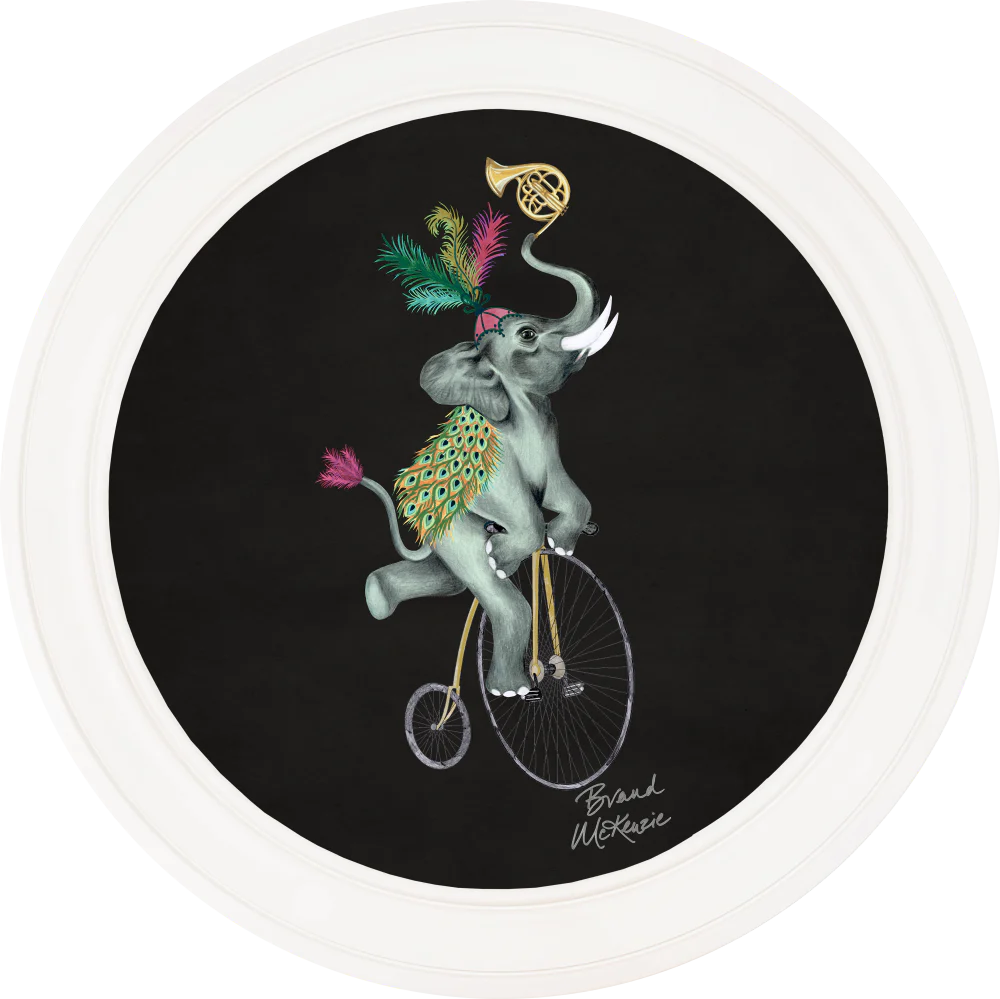 Brand McKenzie Balancing Act Elliot Framed Round Art Print with Charcoal Black Background - Image 9
