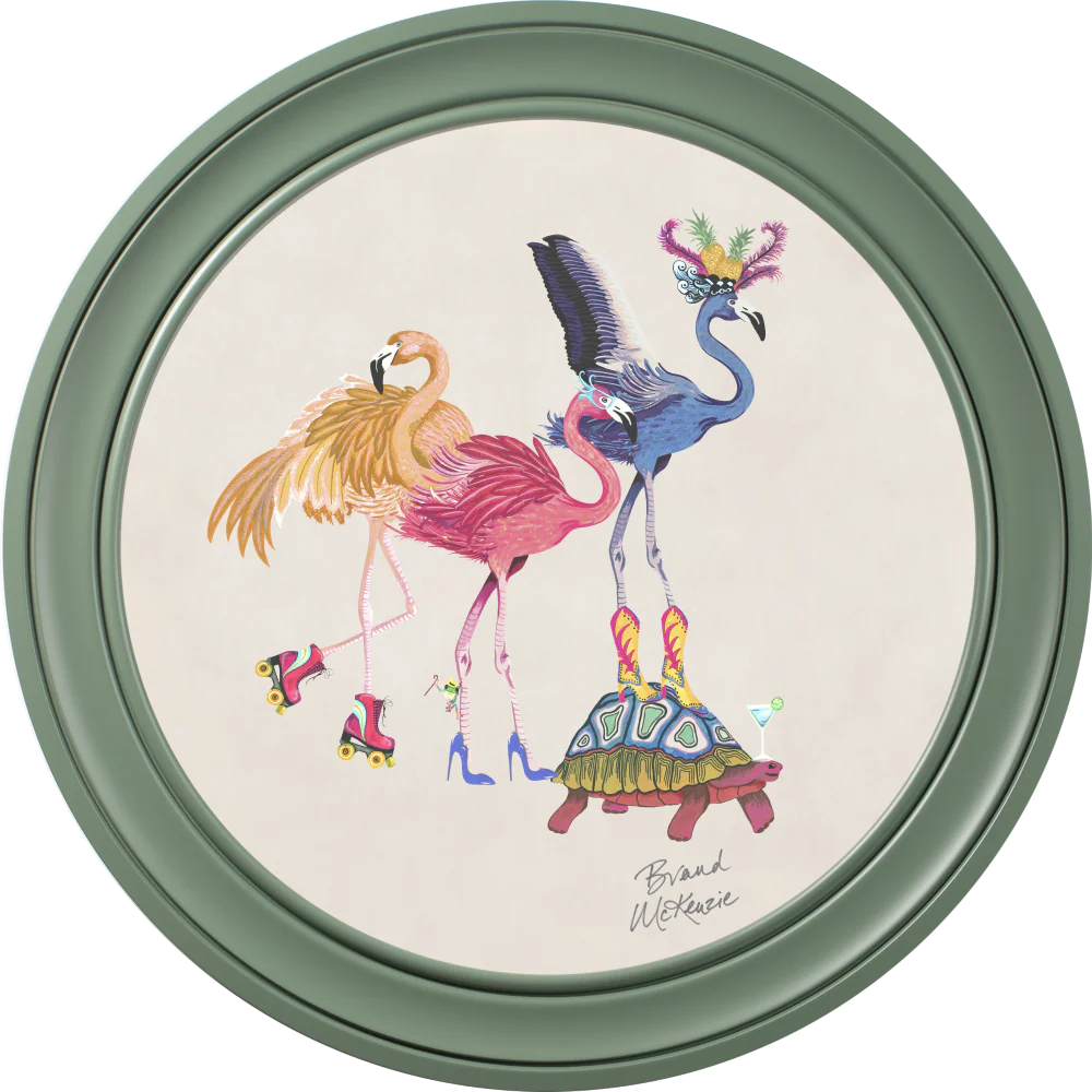 Brand McKenzie Balancing Act Flamboyance Framed Round Art Print with Chalk White Background - Image 11