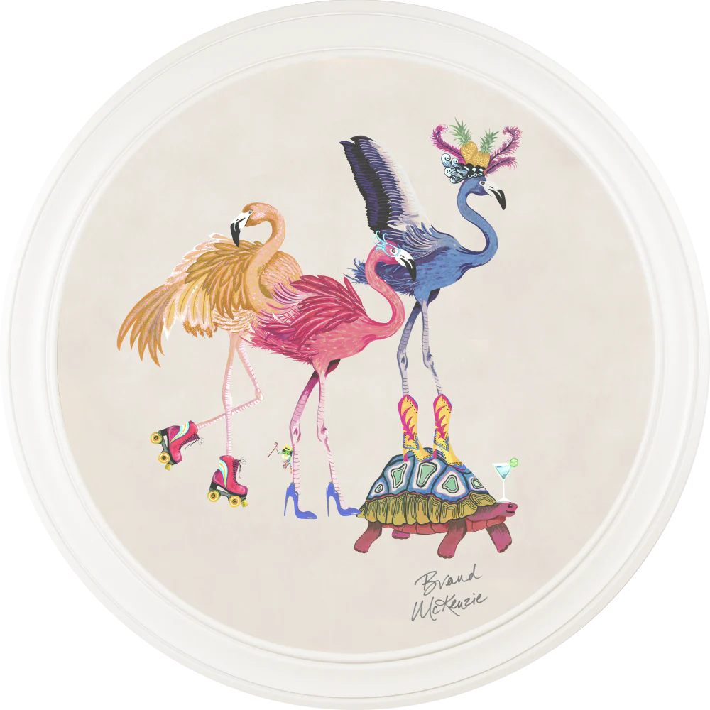 Brand McKenzie Balancing Act Flamboyance Framed Round Art Print with Chalk White Background - Image 13