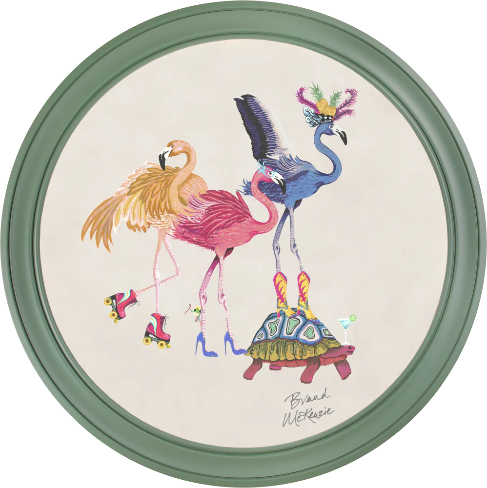 Brand McKenzie Balancing Act Flamboyance Framed Round Art Print with Chalk White Background - Image 14