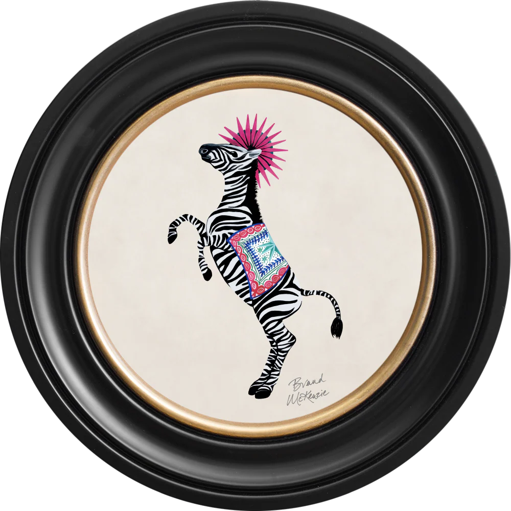 Brand McKenzie Balancing Act Kiki Framed Round Art Print with Chalk White Background - Image 3