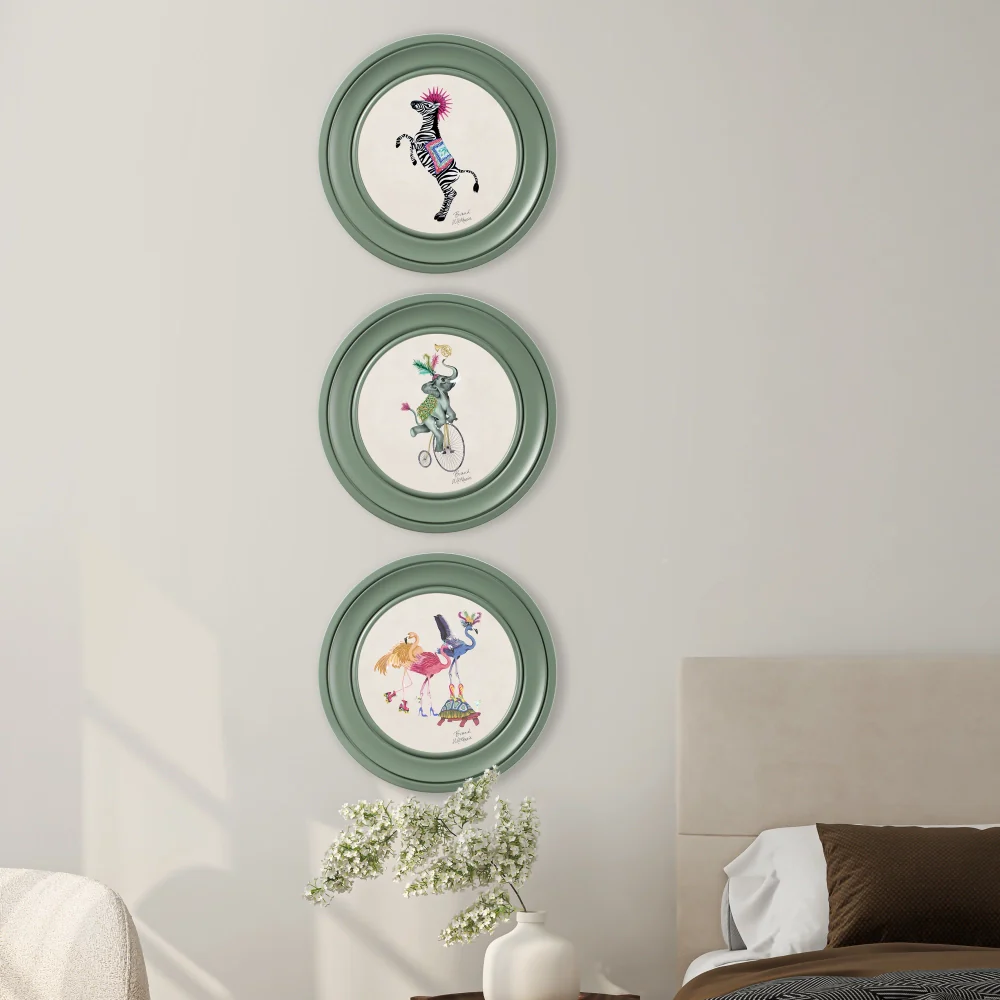 Brand McKenzie Balancing Act Kiki Framed Round Art Print with Chalk White Background - Image 6