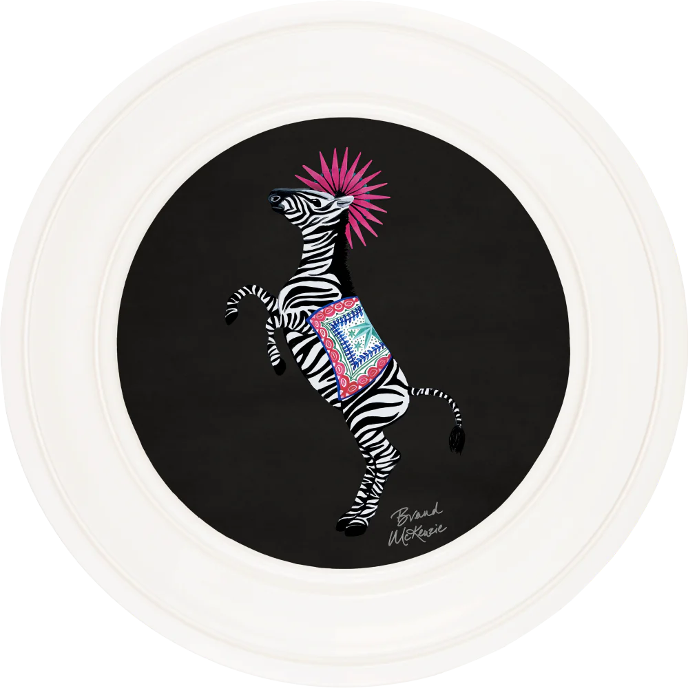 Brand McKenzie Balancing Act Kiki Framed Round Art Print with Charcoal Black Background - Image 4