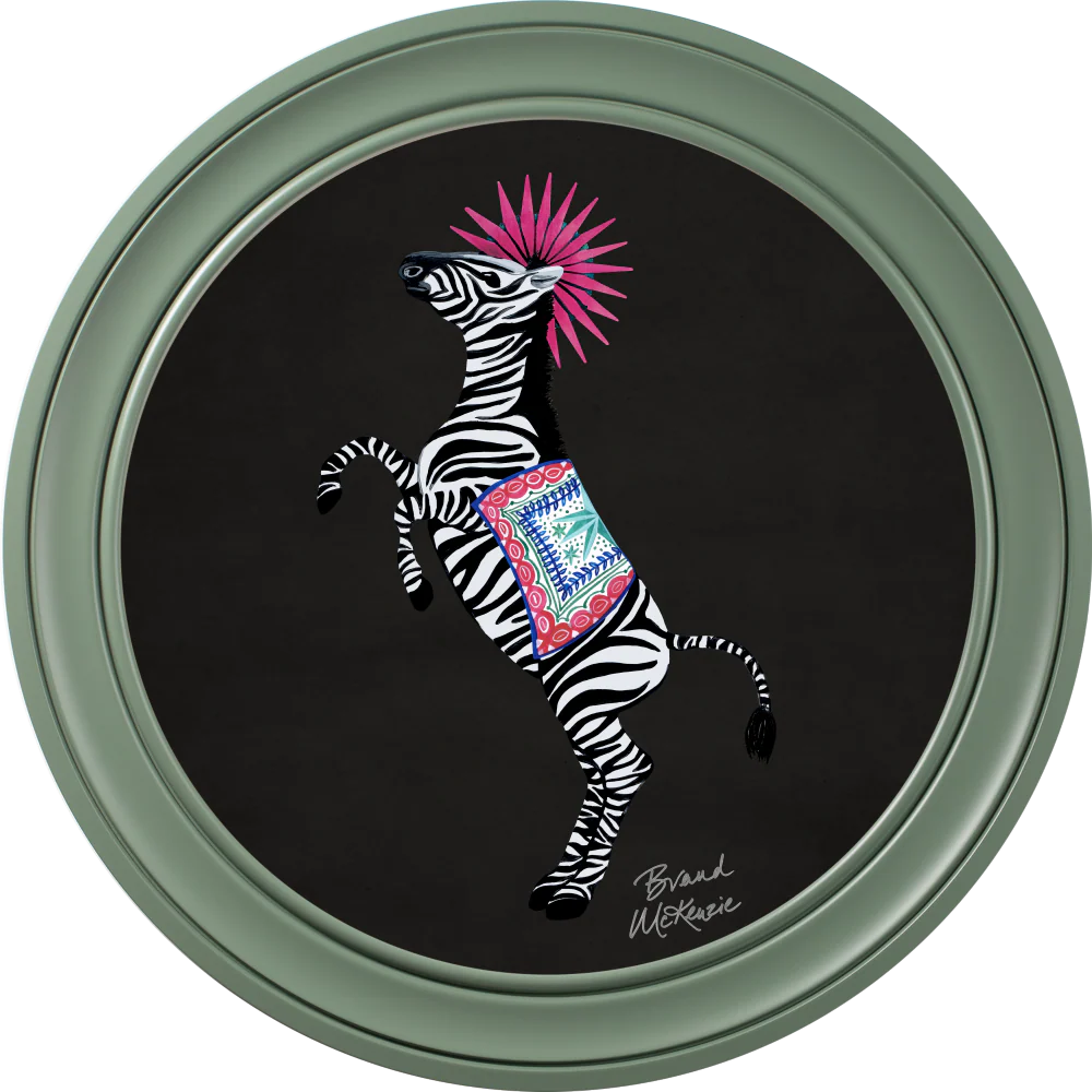 Brand McKenzie Balancing Act Kiki Framed Round Art Print with Charcoal Black Background - Image 7