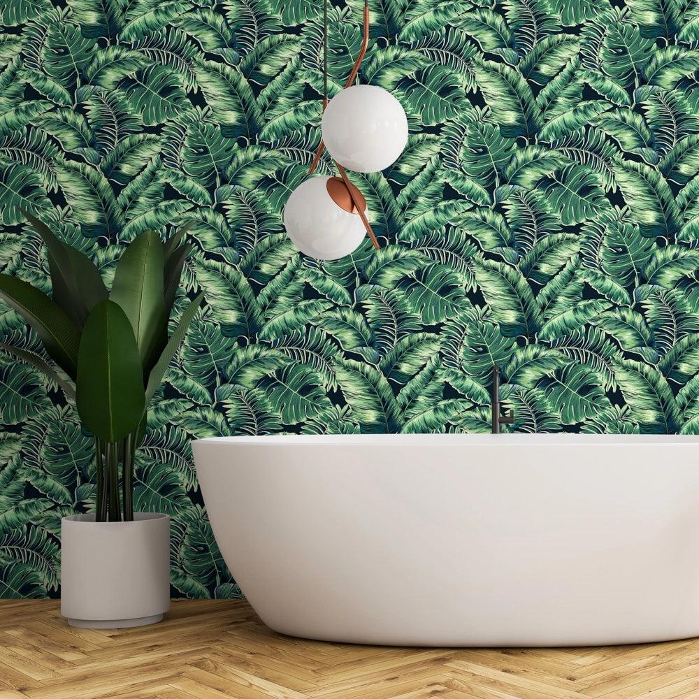 Brand McKenzie Banana Leaves Standard Leaf Green Wallpaper - Image 2
