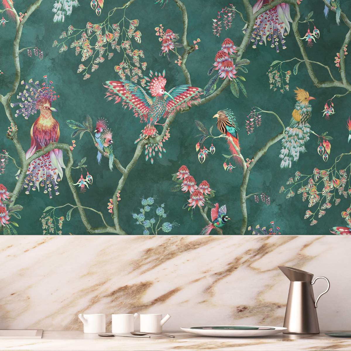 Brand McKenzie Birds In Paradise Wallpaper - Teal - Image 3
