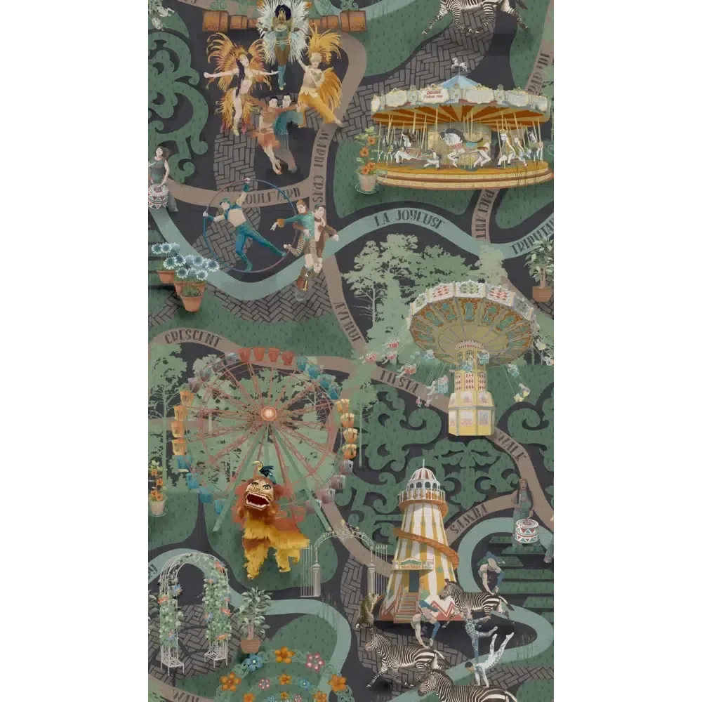 Brand McKenzie Carnival Map Jade Wallpaper - Image 3