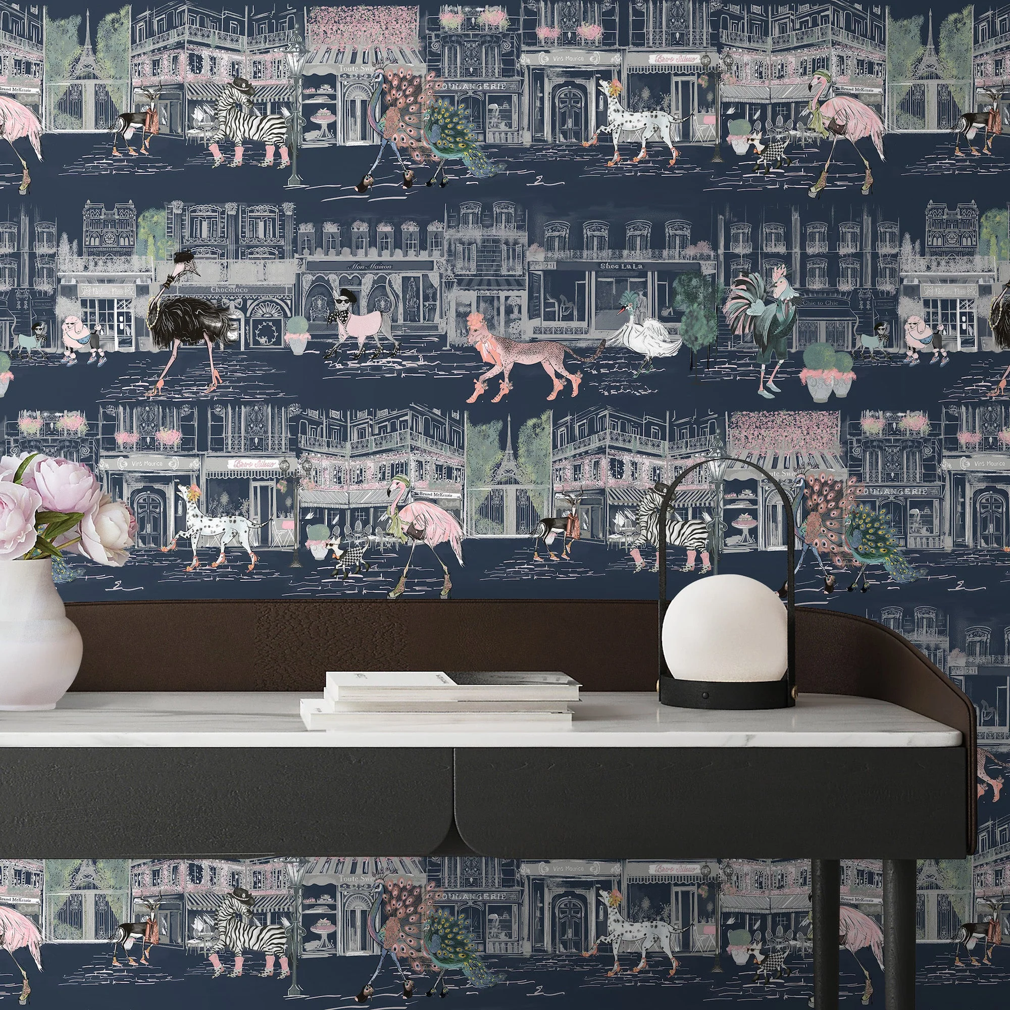 Brand McKenzie Catwalk Wallpaper - Deep Blue - Image 3