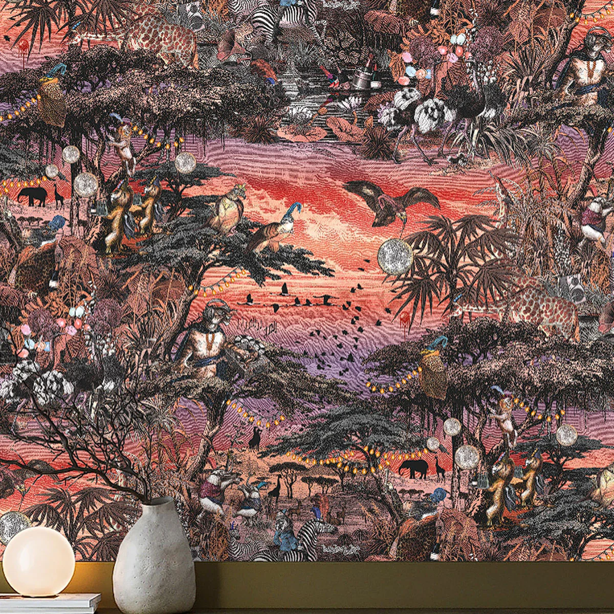 Brand McKenzie Club Safari Wallpaper - Violet Petal - Image 2