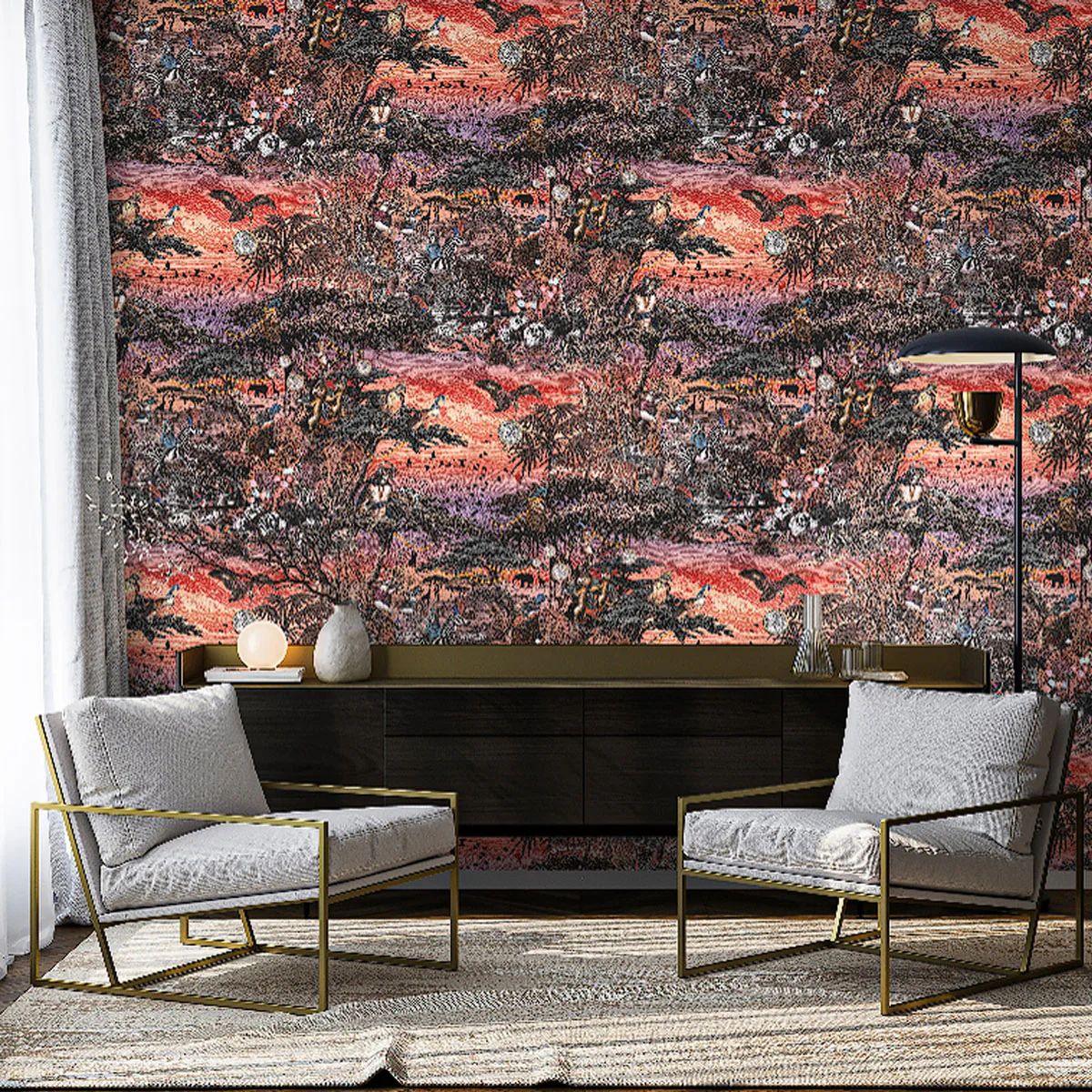 Brand McKenzie Club Safari Wallpaper - Violet Petal - Image 3
