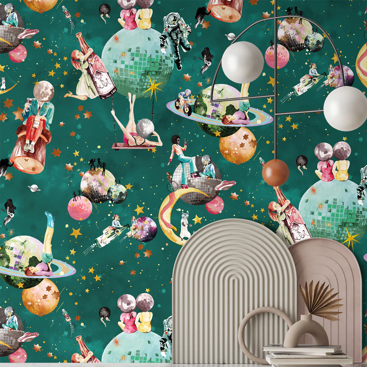 Brand McKenzie Cosmic Groove Wallpaper - Aurora - Image 2
