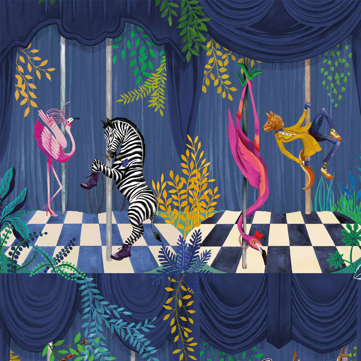 Brand McKenzie Creature Club Wallpaper - Blue Velvet