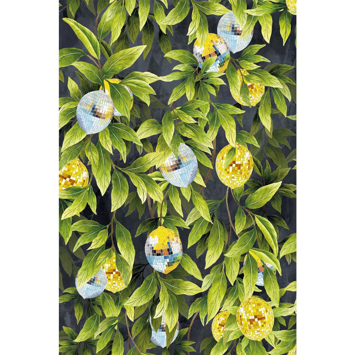 Brand McKenzie Disco Lemons Wallpaper - Slate - Image 4