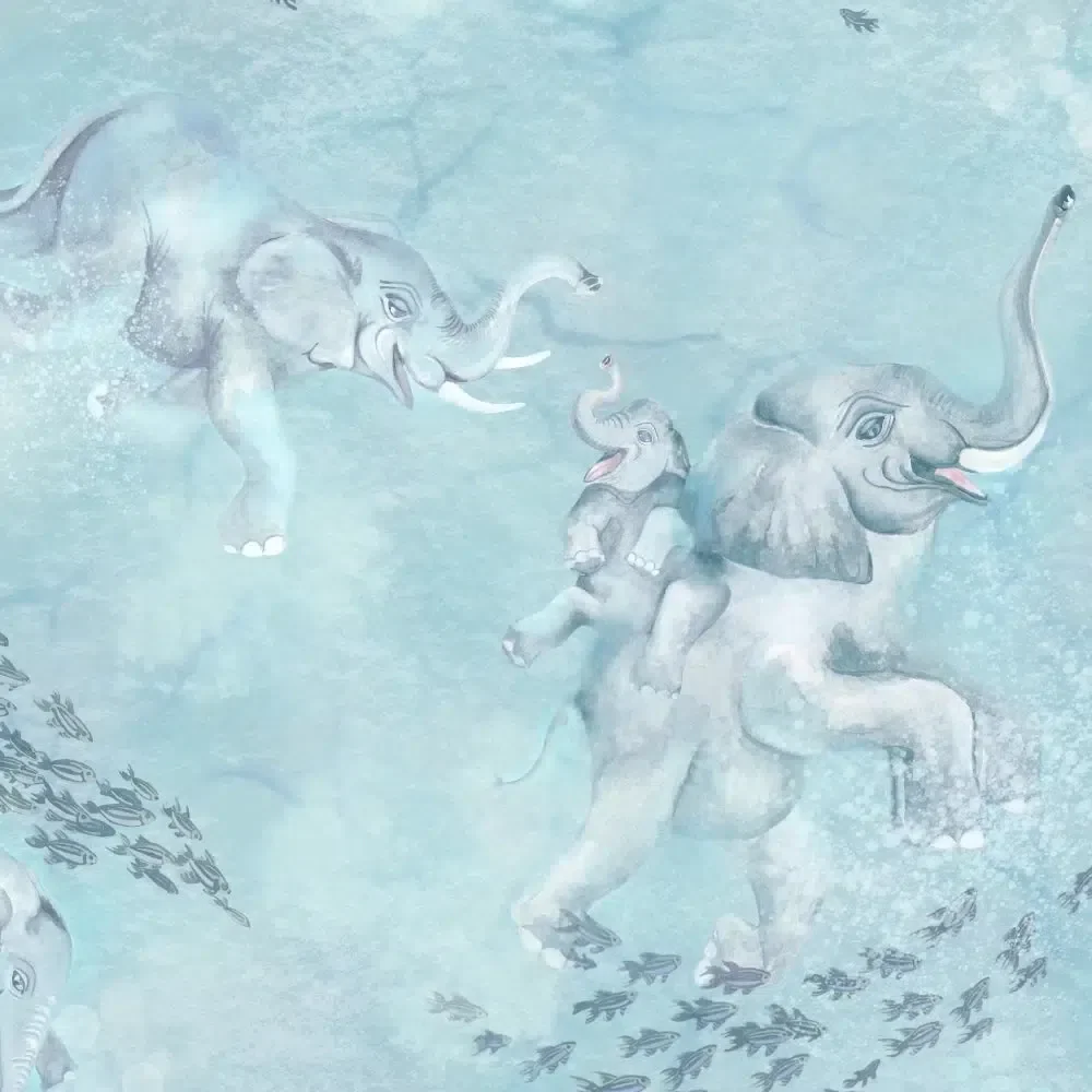 Brand McKenzie Elephant Breaststroke Ocean Wallpaper