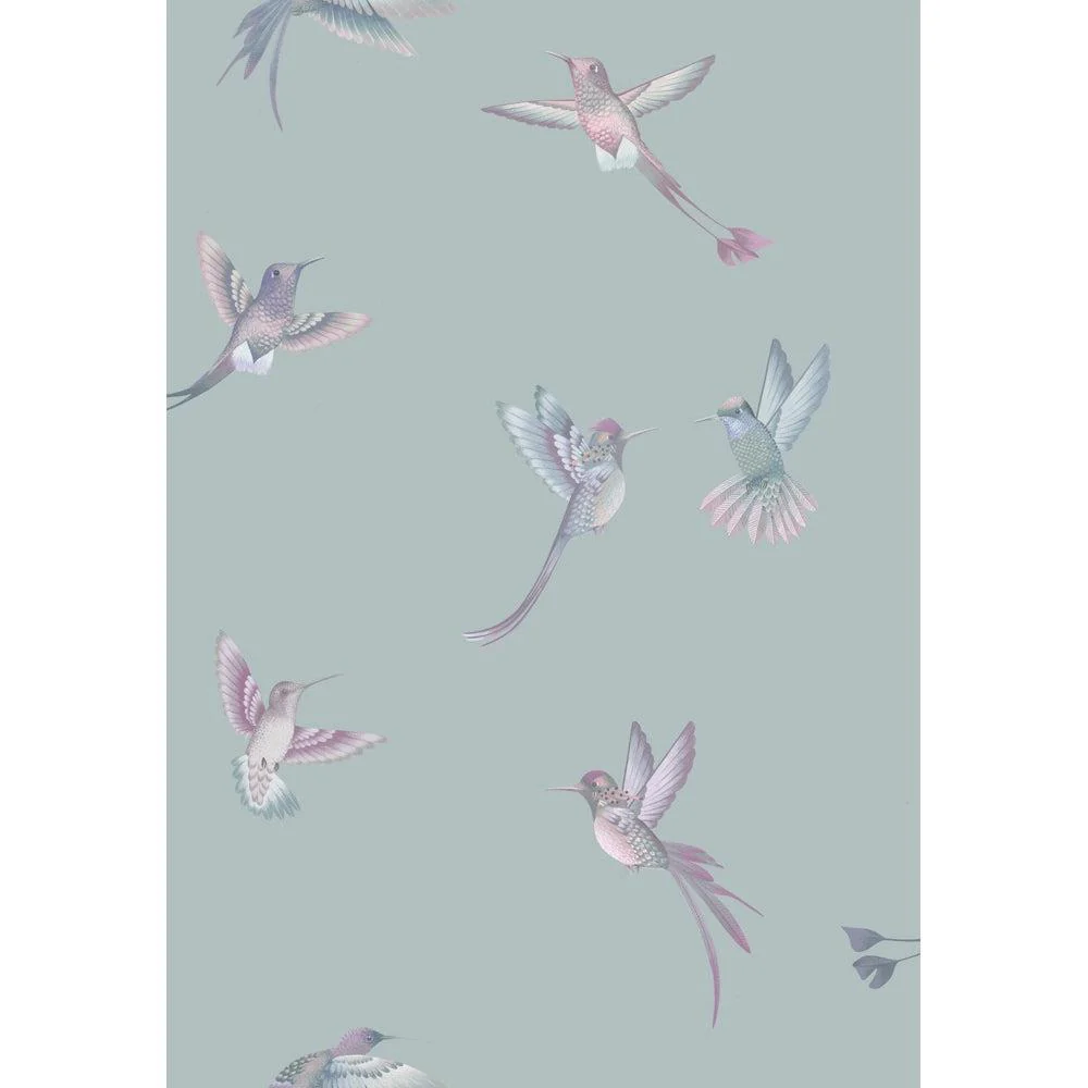 Brand McKenzie Exotic Birds Duck Egg Blue Wallpaper - Image 3