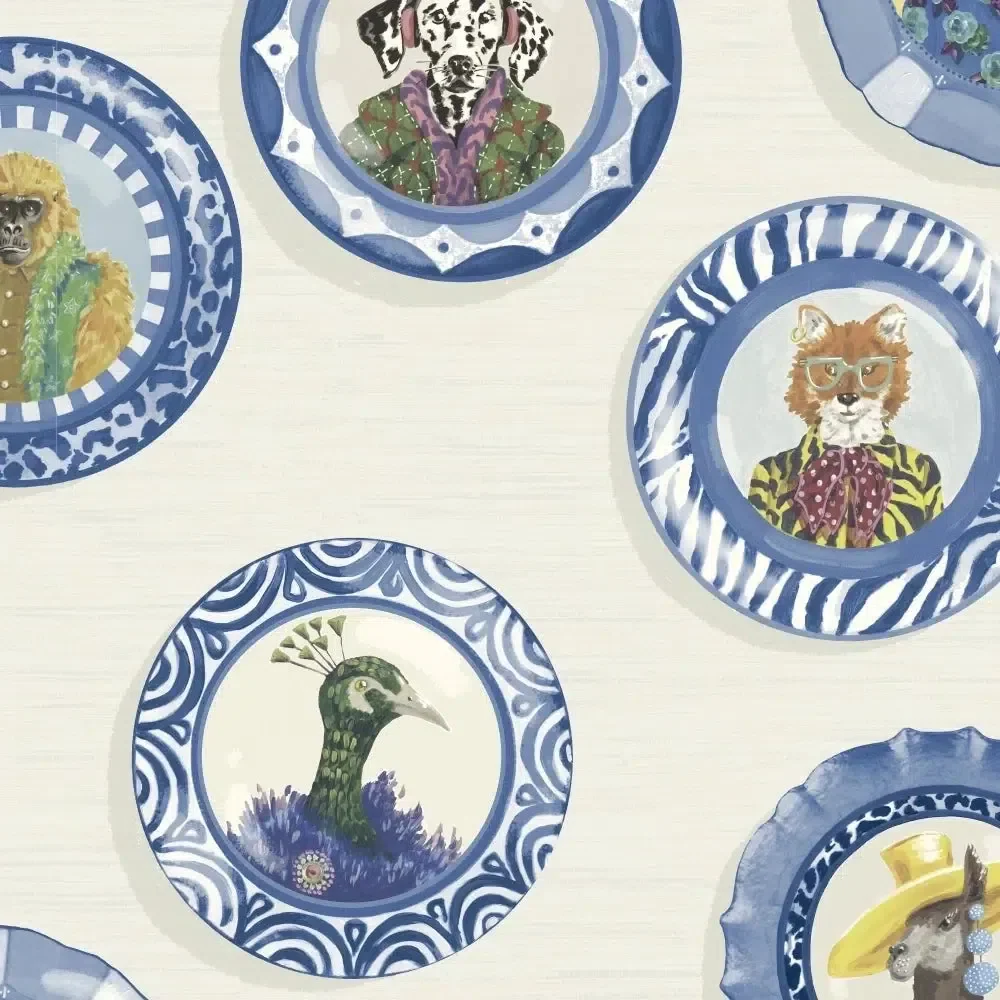 Brand McKenzie Fine China Blue & White Wallpaper