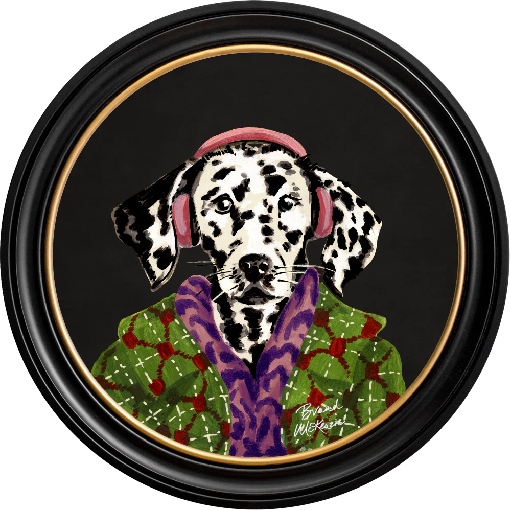 Brand McKenzie Fine China Dylan Framed Round Art Print with Charcoal Black Background - Image 9