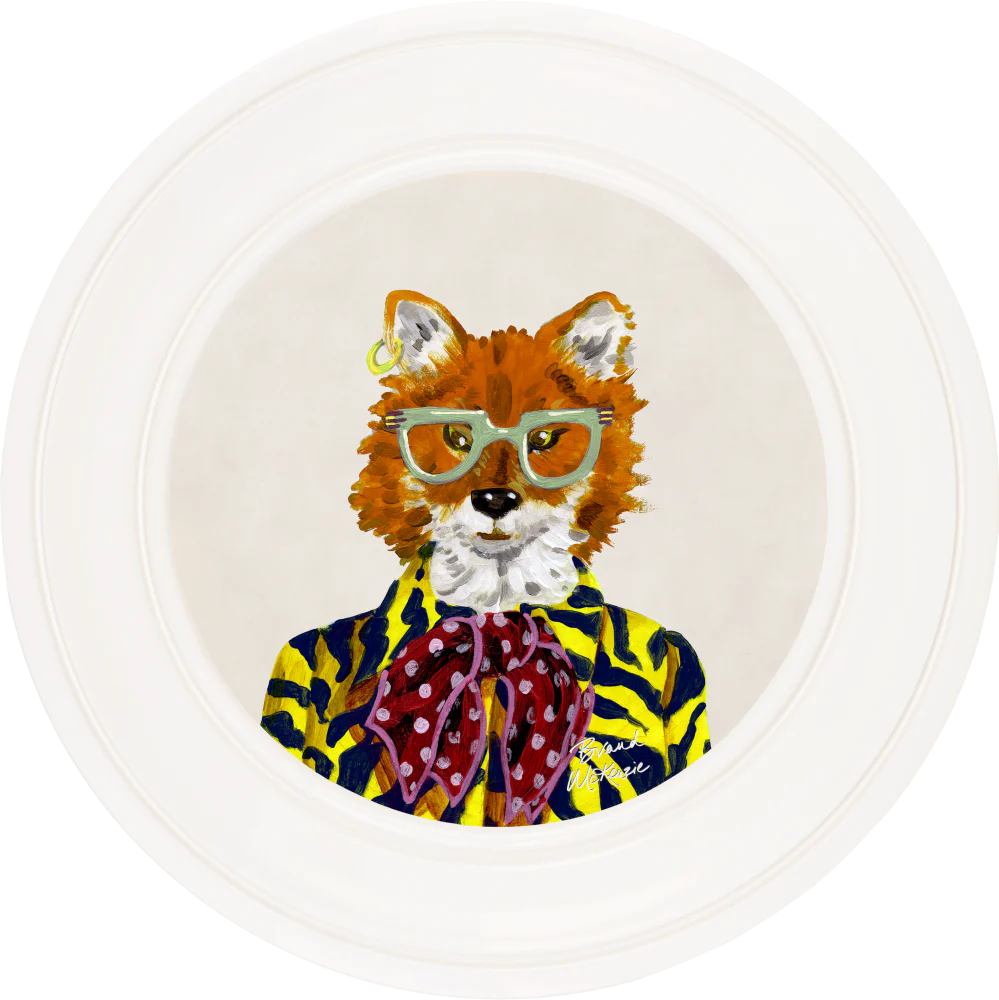 Brand McKenzie Fine China Todd Framed Round Art Print with Chalk White Background - Image 3