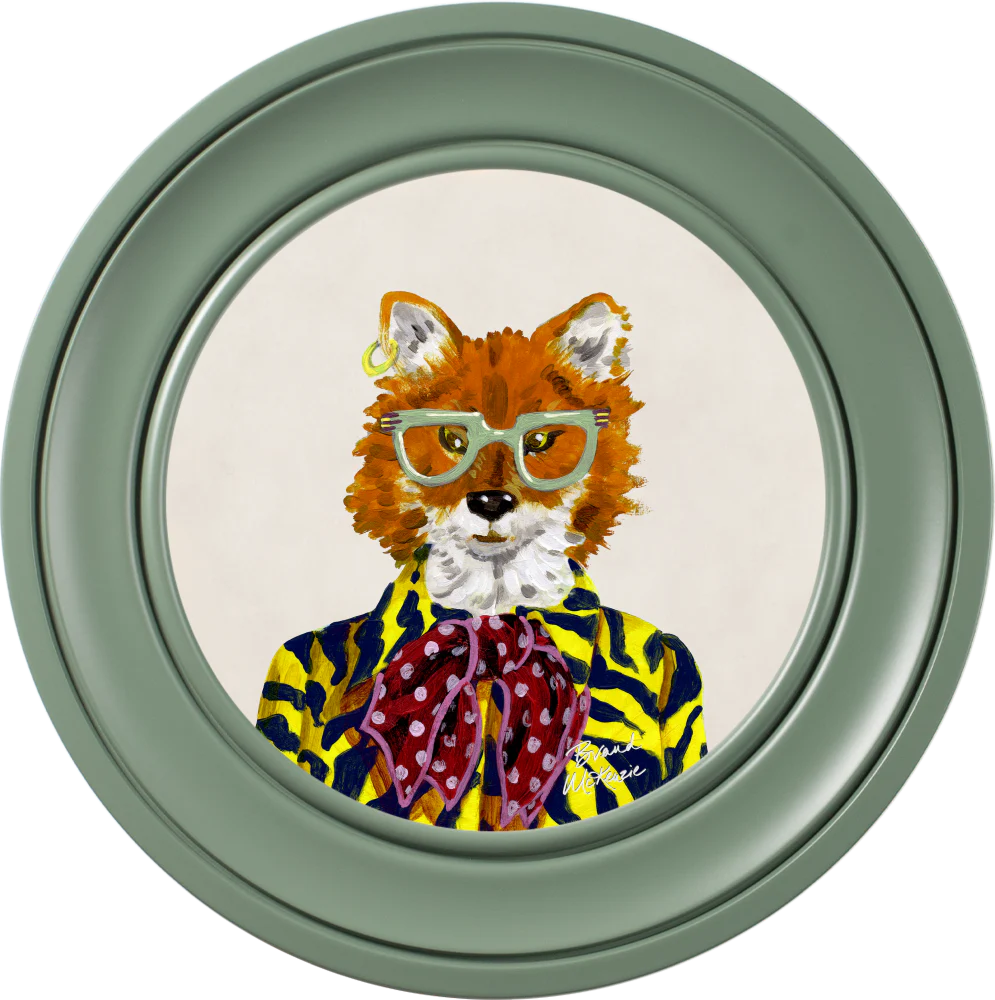 Brand McKenzie Fine China Todd Framed Round Art Print with Chalk White Background - Image 4
