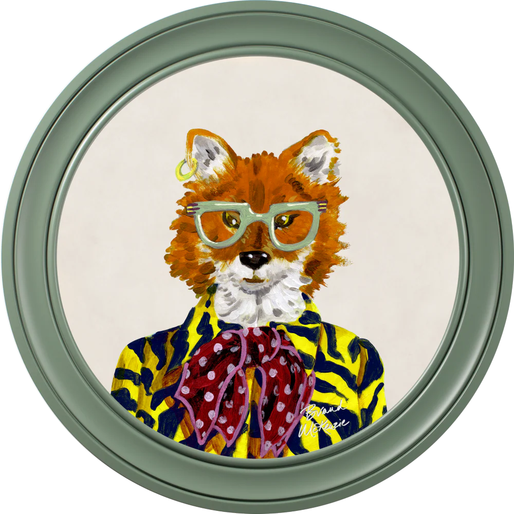 Brand McKenzie Fine China Todd Framed Round Art Print with Chalk White Background - Image 9