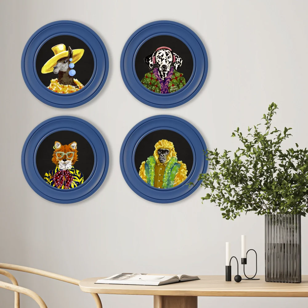 Brand McKenzie Fine China Todd Framed Round Art Print with Charcoal Black Background - Image 6