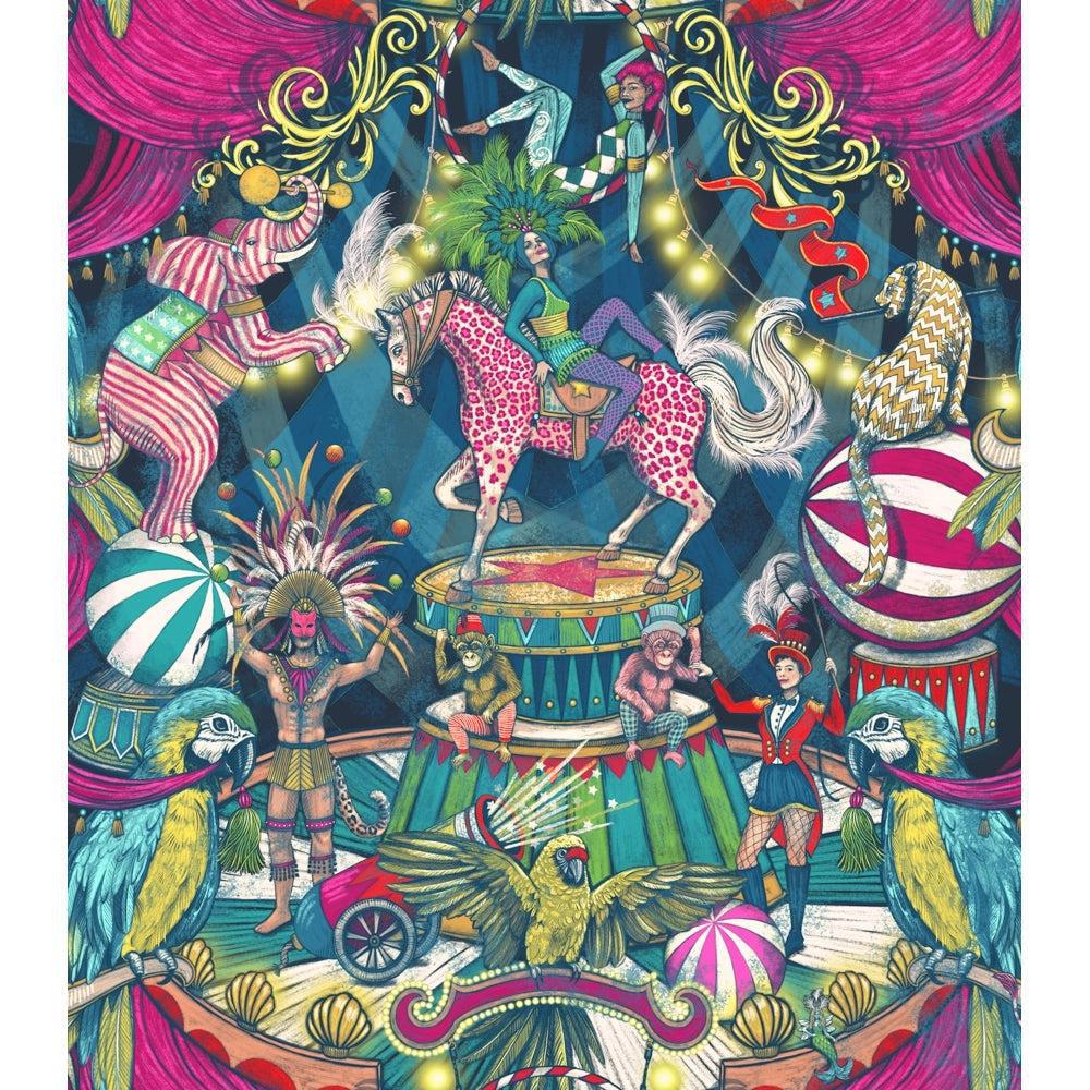 Brand McKenzie Funfair Denim & Cerise Wallpaper - Image 3