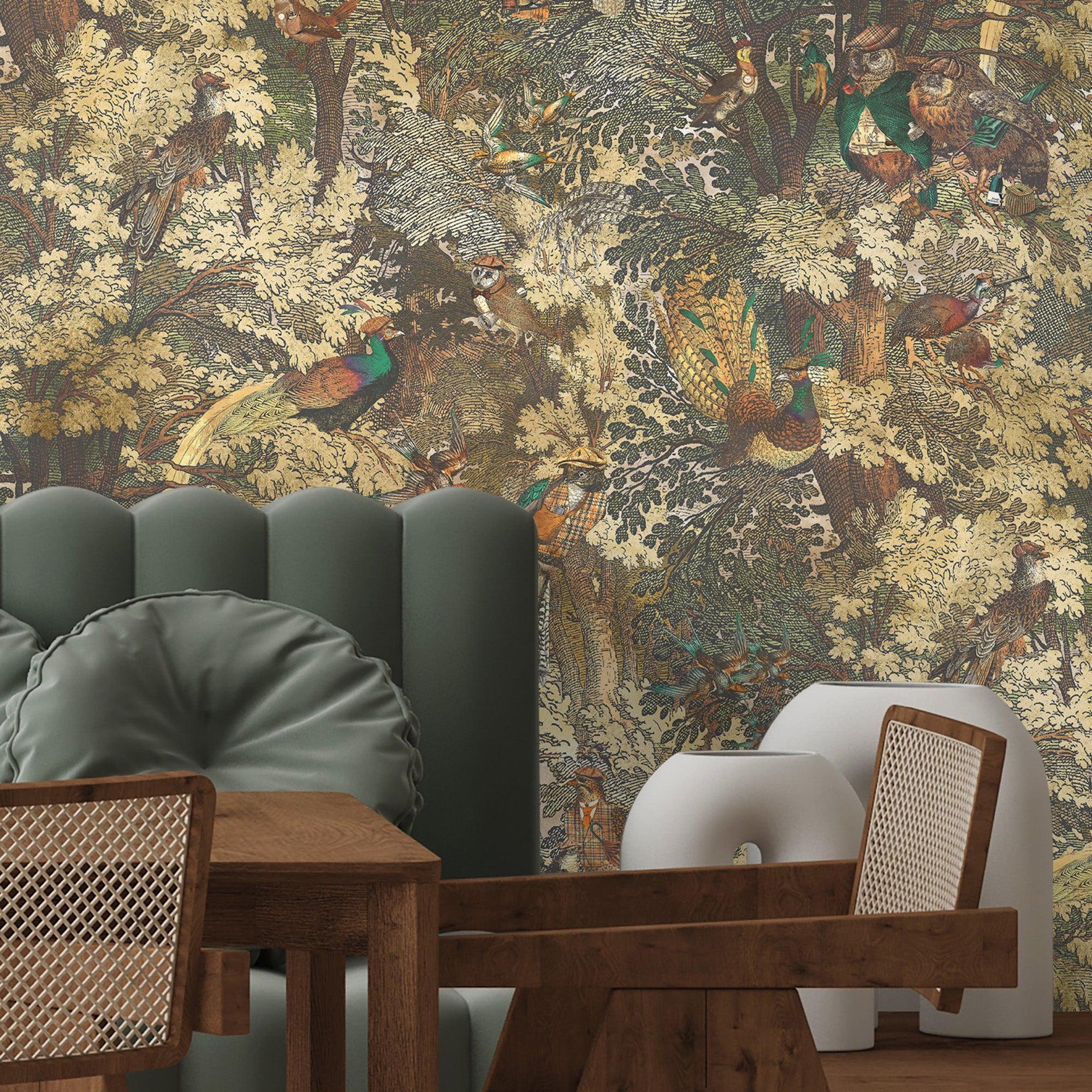 Brand McKenzie Gentlemen Birds Wallpaper - Autumn - Image 2