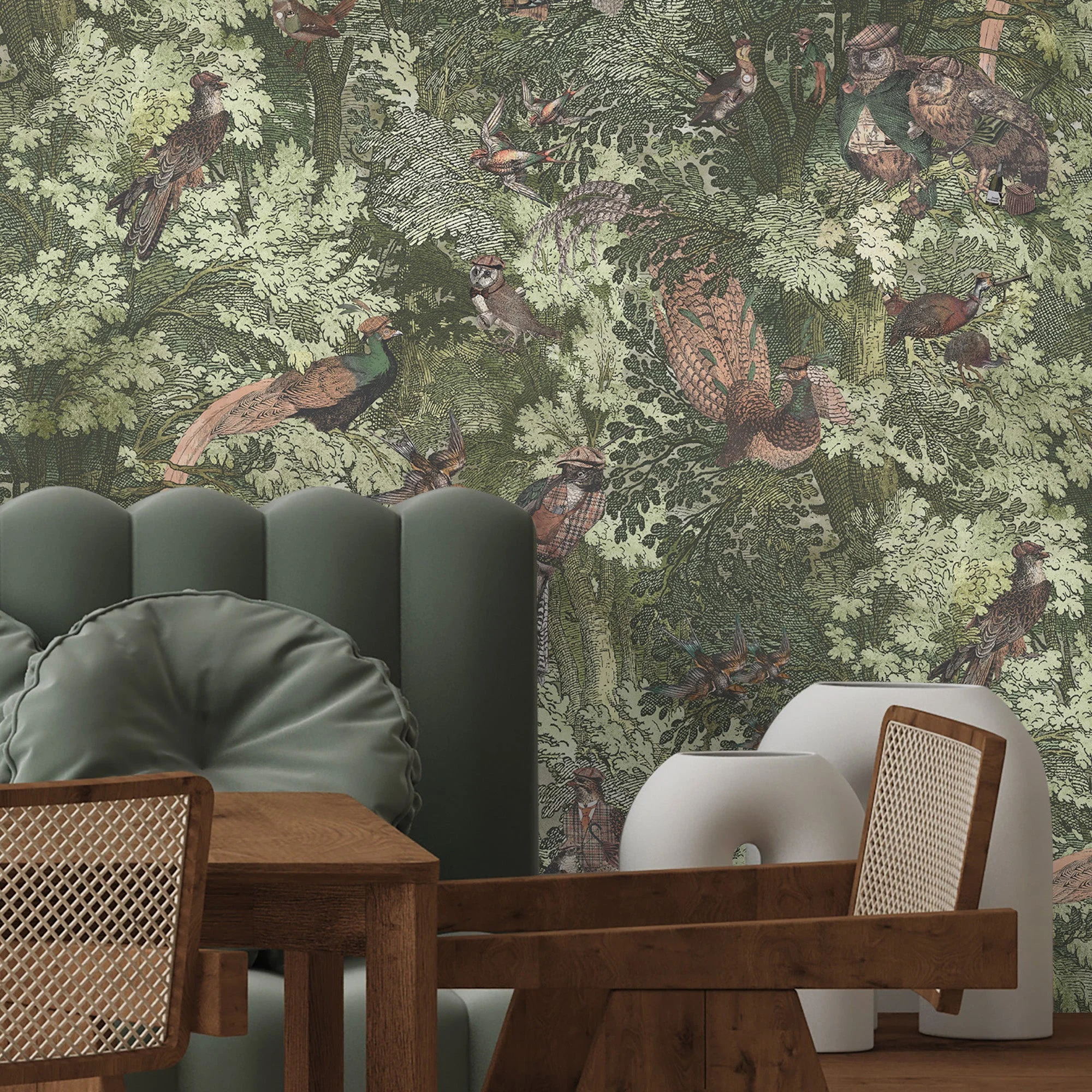 Brand McKenzie Gentlemen Birds Wallpaper - Woodland - Image 3