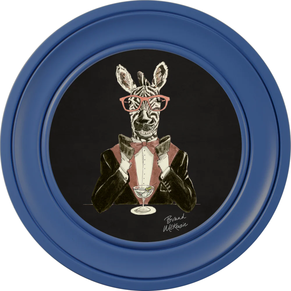 Brand McKenzie Happy Hour Marty Framed Round Art Print with Charcoal Black Background - Image 2