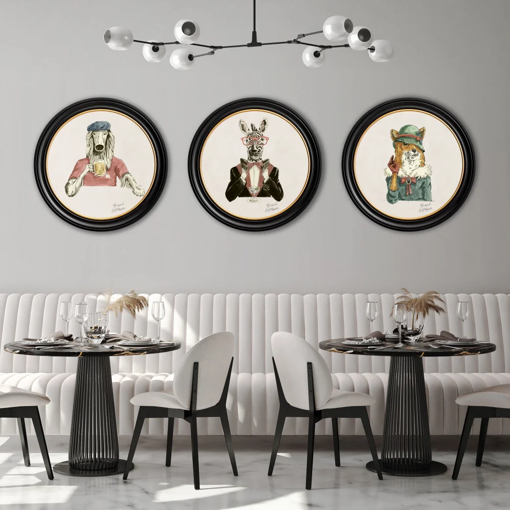 Brand McKenzie Happy Hour Vixen Framed Round Art Print with Chalk White Background - Image 6