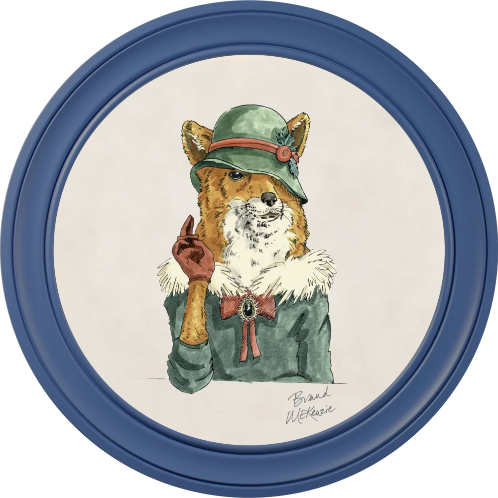 Brand McKenzie Happy Hour Vixen Framed Round Art Print with Chalk White Background - Image 9
