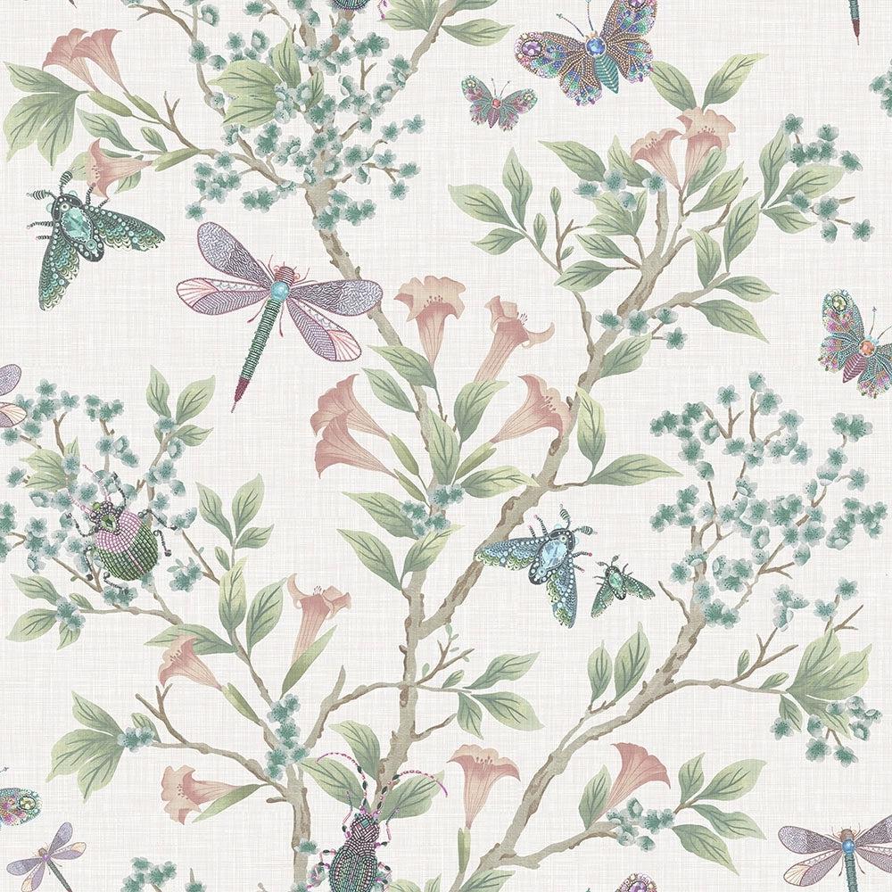Brand McKenzie Jewel A Flutter Blush Wallpaper