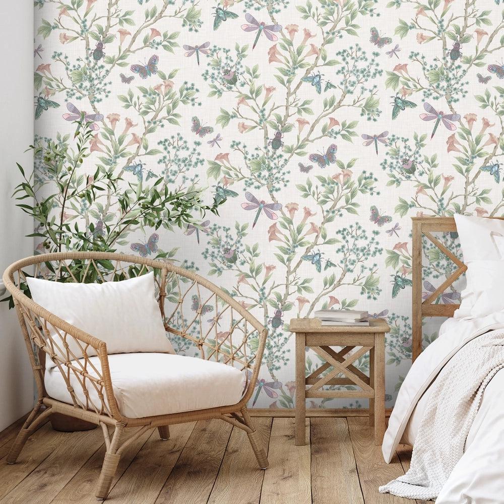 Brand McKenzie Jewel A Flutter Blush Wallpaper - Image 2