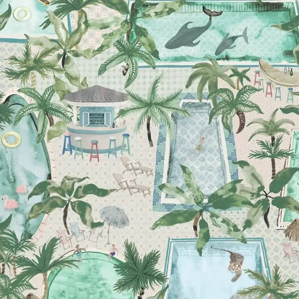 Brand McKenzie Lido Turquoise Wallpaper