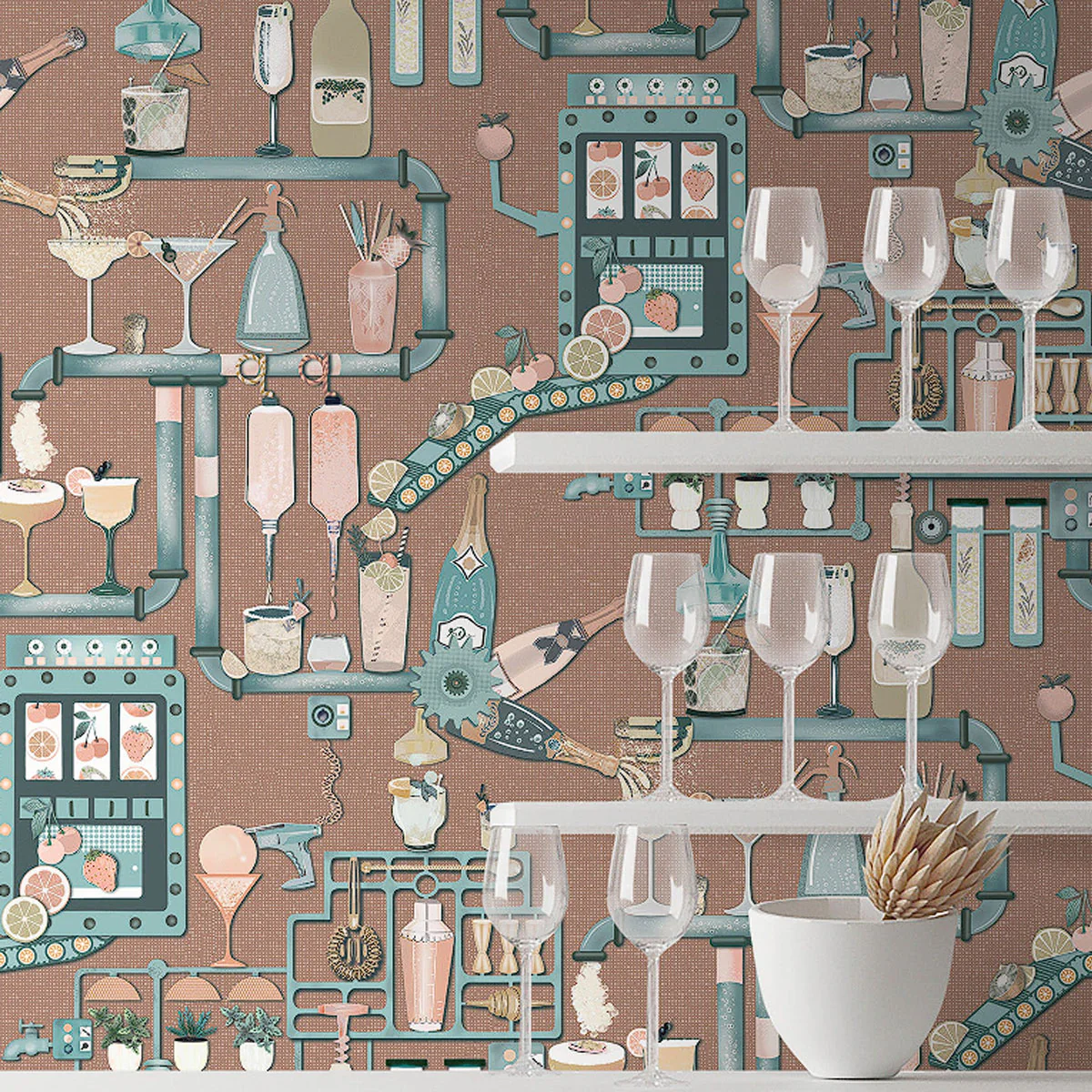 Brand McKenzie Liquid Lab Wallpaper - Mocha - Image 2