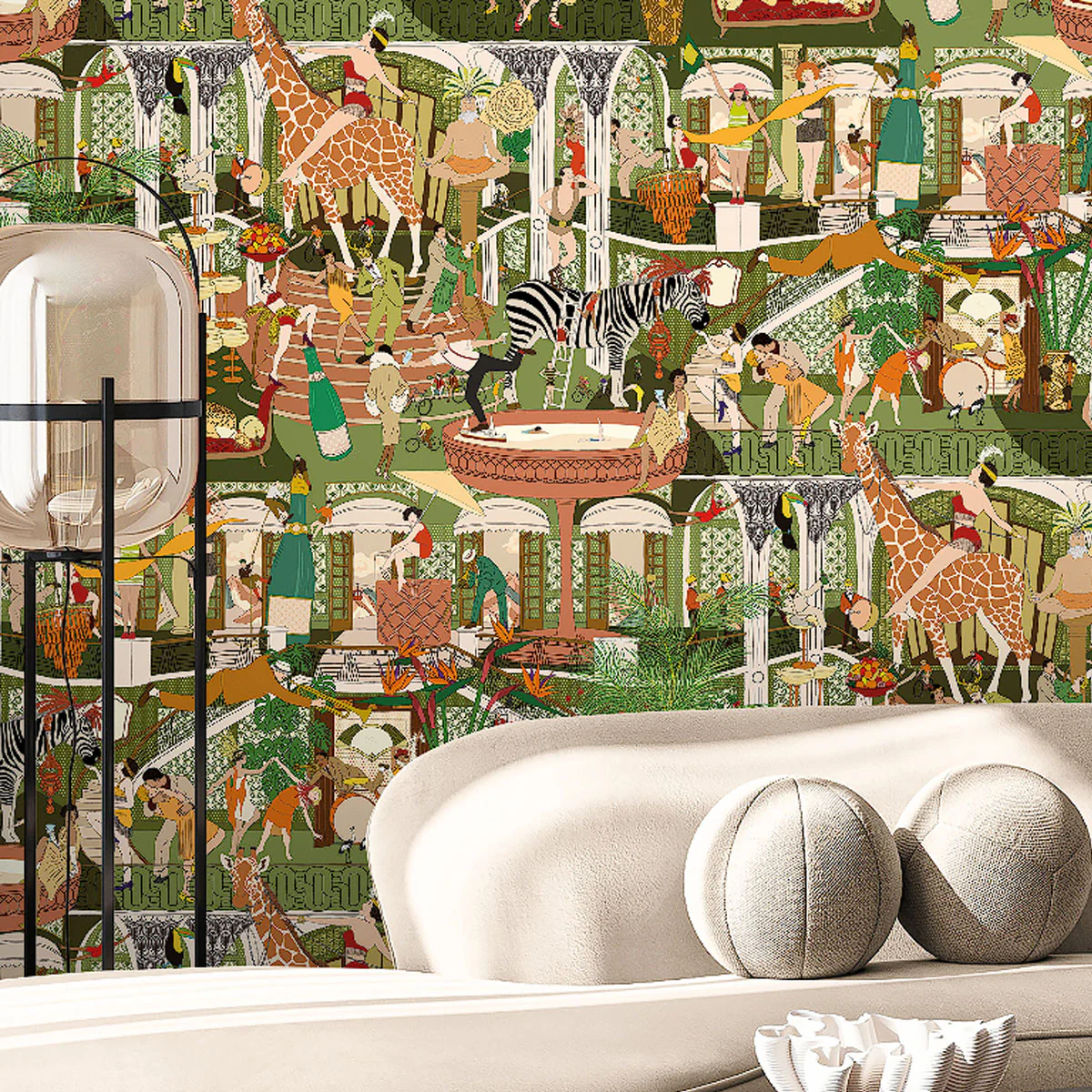 Brand McKenzie Mayhem Mansion Wallpaper - Vintage Olive - Image 2