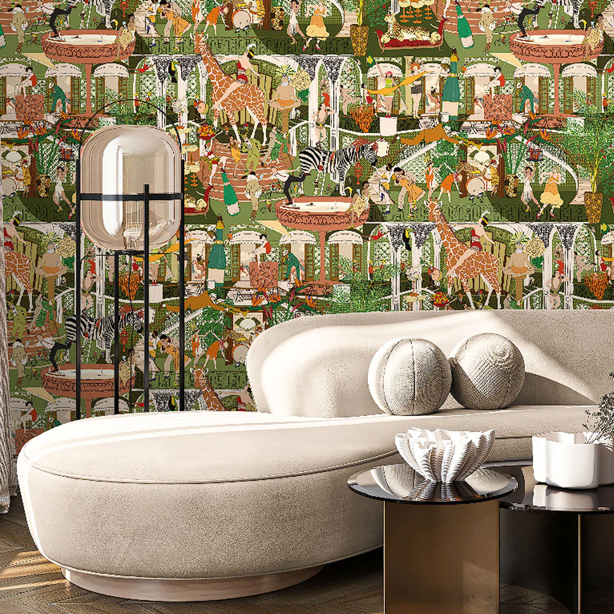 Brand McKenzie Mayhem Mansion Wallpaper - Vintage Olive - Image 3
