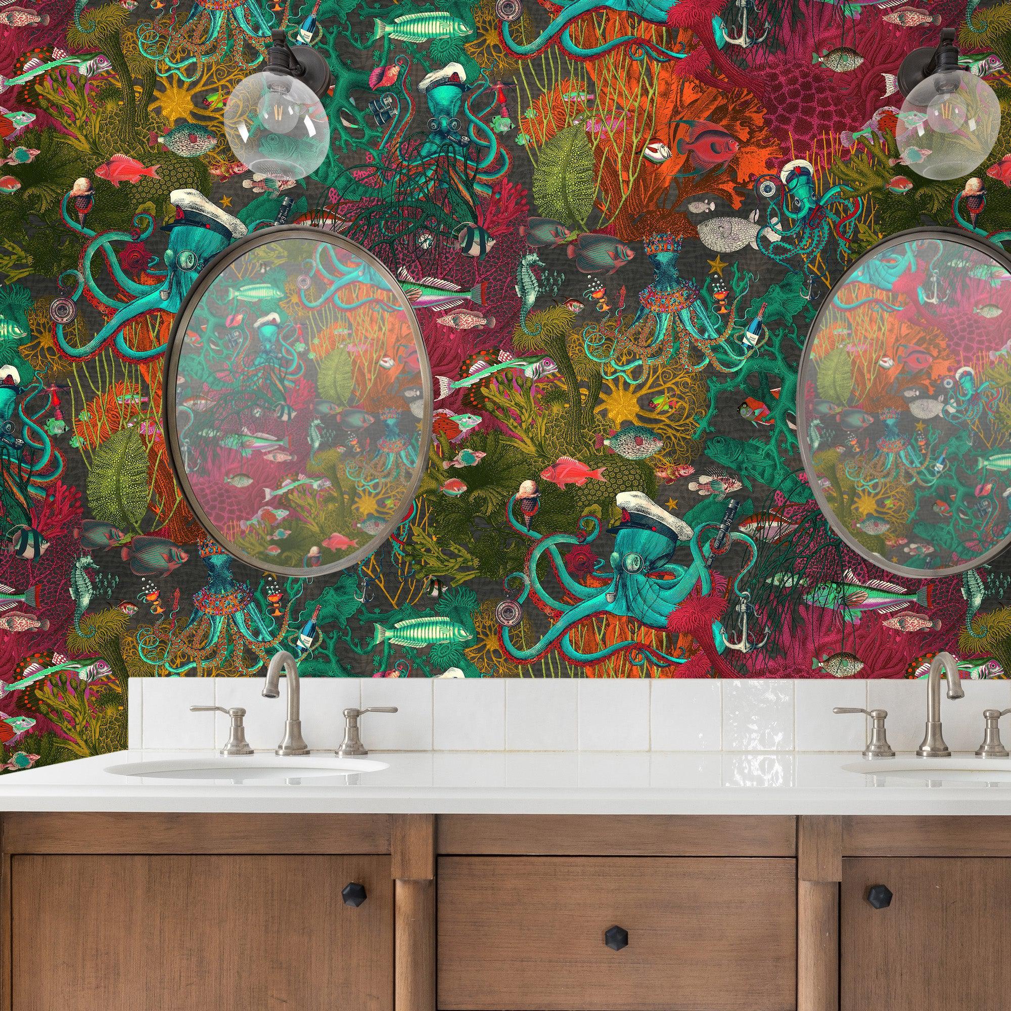 Brand McKenzie Octopus Wallpaper - Flaming Olive - Image 3