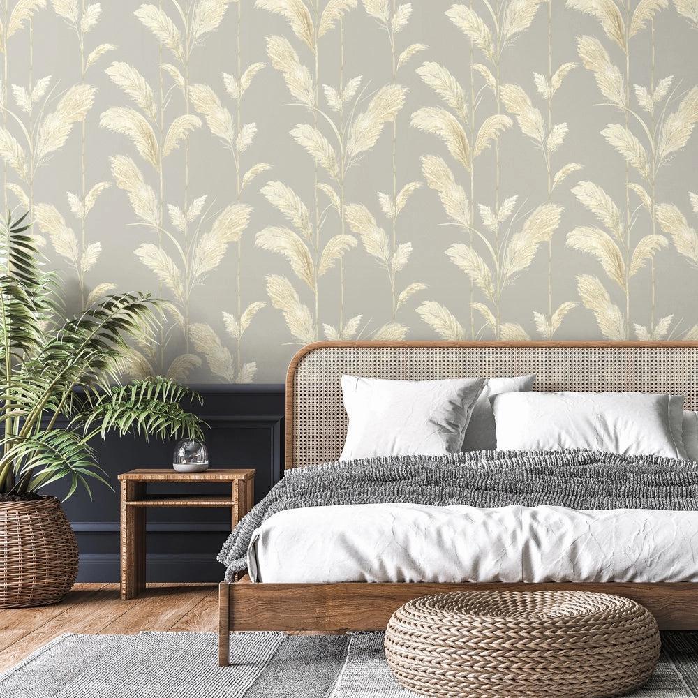 Brand McKenzie Pampas Grass Neutral Grey Wallpaper - Image 2