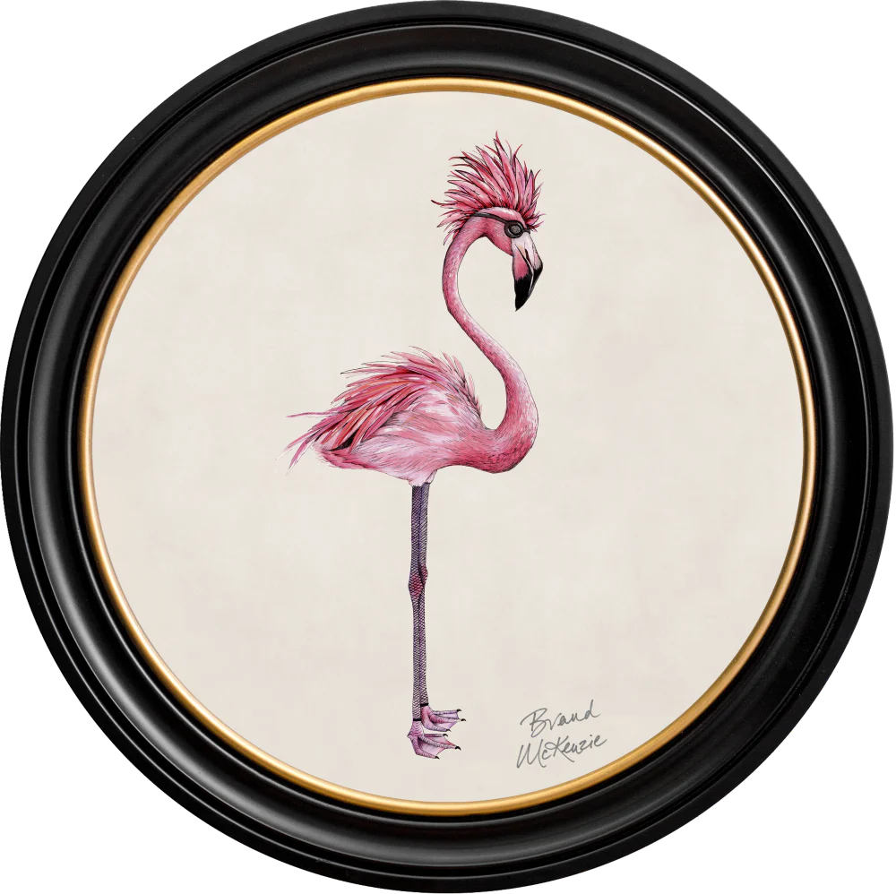 Brand McKenzie Punk Rocks Fiona Framed Round Art Print with Chalk White Background - Image 10