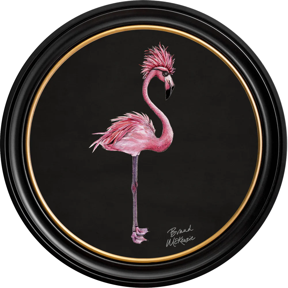 Brand McKenzie Punk Rocks Fiona Framed Round Art Print with Charcoal Black Background - Image 11