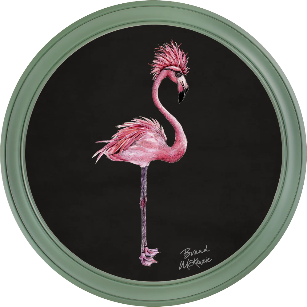 Brand McKenzie Punk Rocks Fiona Framed Round Art Print with Charcoal Black Background - Image 12